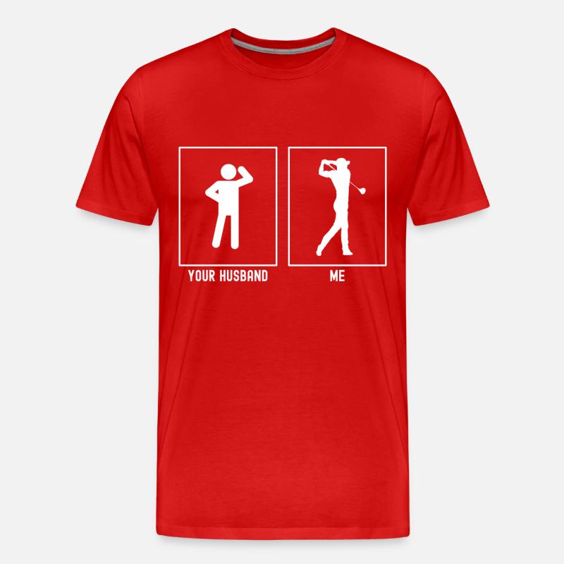 Ihr Ehemann - Ich - Golfschwung - Männer Premium Bio T-Shirt - Rot