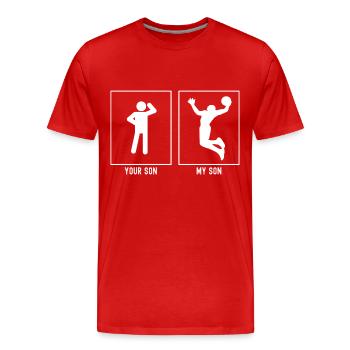 Your Son - Mon fils - Basketball Slam Dunk - T-shirt bio Premium Homme - rouge - Devant - Damien (186cm)