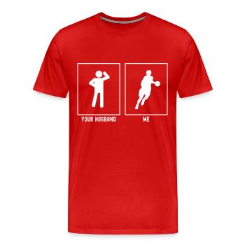 Ihr Ehemann - Ich - Basketballspieler Solo - Männer Premium Bio T-Shirt - Rot - Vorne - Damien (186cm)
