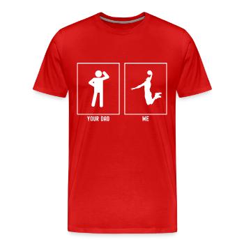 Ton père - Moi - Basketball Slam Dunk - T-shirt bio Premium Homme - rouge - Devant - Damien (186cm)