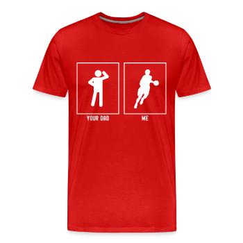 Ton père - Moi - Dribble lent - T-shirt bio Premium Homme - rouge - Devant - Damien (186cm)