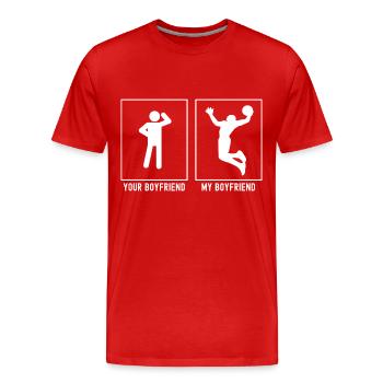 Votre ami - Mon ami - Basketball Slam Dunk - T-shirt bio Premium Homme - rouge - Devant - Damien (186cm)