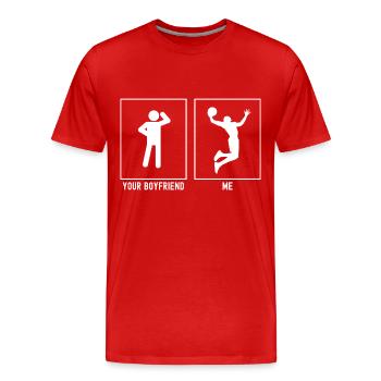 Your Friend - Me - Basketball Slam Dunk - T-shirt bio Premium Homme - rouge - Devant - Damien (186cm)