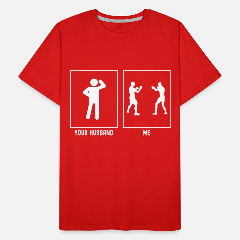 Son mari - Moi - Combat de boxe T-shirt bio Premium Homme