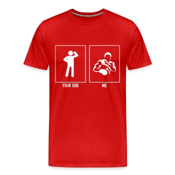 Votre père - I - boxeur professionnel - T-shirt bio Premium Homme - rouge - Devant - Damien (186cm)