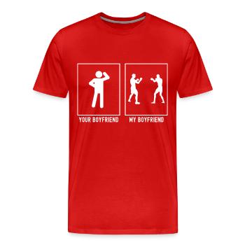 Votre ami - Mon ami - Combat de boxe - T-shirt bio Premium Homme - rouge - Devant - Damien (186cm)