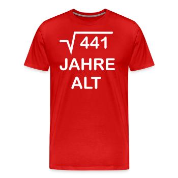 21 Jahre - 21. Geburtstag - Männer Premium Bio T-Shirt - Rot - Vorne - Damien (186cm)