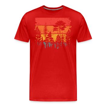Dans les bois au lever du soleil - T-shirt bio Premium Homme - rouge - Devant - Damien (186cm)