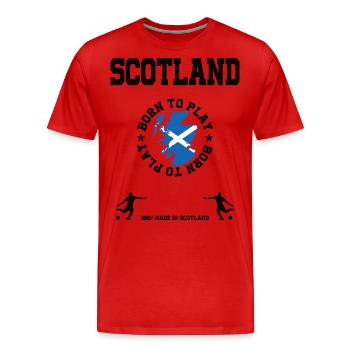 Schottland - Männer Premium Bio T-Shirt - Rot - Vorne - Damien (186cm)