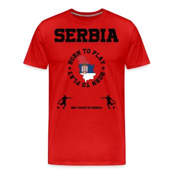 Serbien - Männer Premium Bio T-Shirt - Rot - Vorne - Damien (186cm)