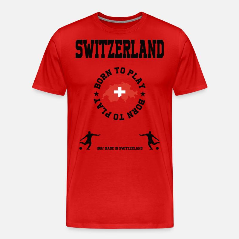 Schweiz - Männer Premium Bio T-Shirt - Rot