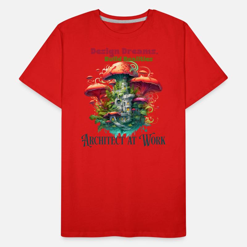 Architect engineer at work funny illustration Men's Premium Organic T-Shirt