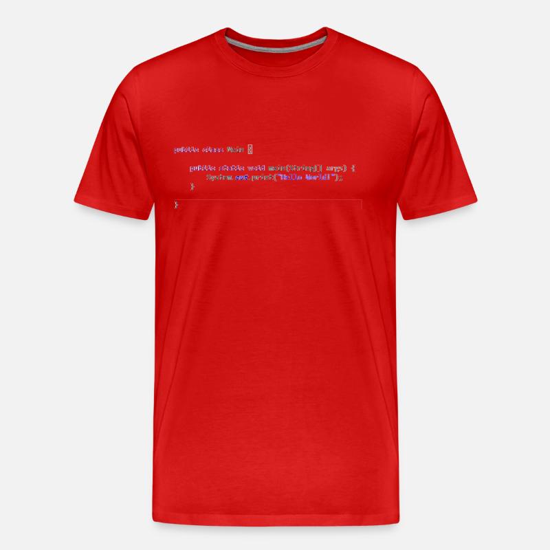 Java Hello World! Geschenkidee - Männer Premium Bio T-Shirt - Rot