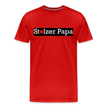 Zeige der ganzen Welt ein ein stolzer Papa zu sein - Männer Premium Bio T-Shirt - Rot - Vorne - Damien (186cm)