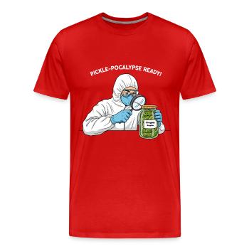Pickle-pocalypse Ready ! - Männer Premium Bio T-Shirt - Rot - Vorne - Damien (186cm)