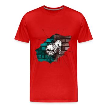 Tête morte du mur - T-shirt bio Premium Homme - rouge - Devant - Damien (186cm)