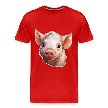 Piglet - Men's Premium Organic T-Shirt - red - Front - Damien (186cm)