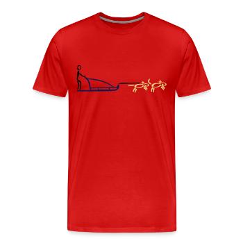 costauds - T-shirt bio Premium Homme - rouge - Devant - Damien (186cm)