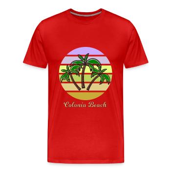La plage de Cologne - T-shirt bio Premium Homme - rouge - Devant - Damien (186cm)