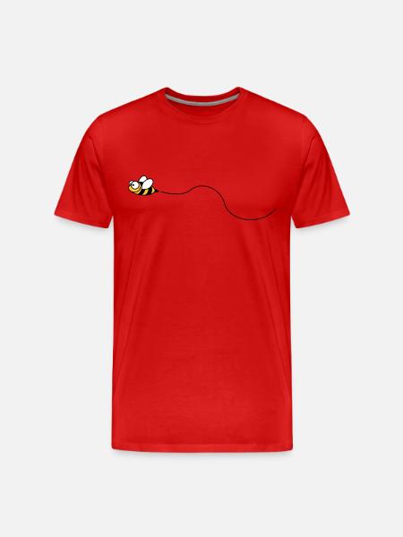 biene_3c - Männer Premium Bio T-Shirt - Rot