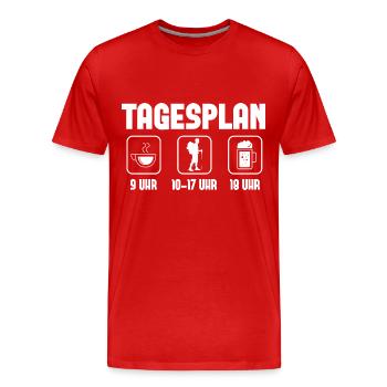 Tagesplan - (W) - Männer Premium Bio T-Shirt - Rot - Vorne - Damien (186cm)