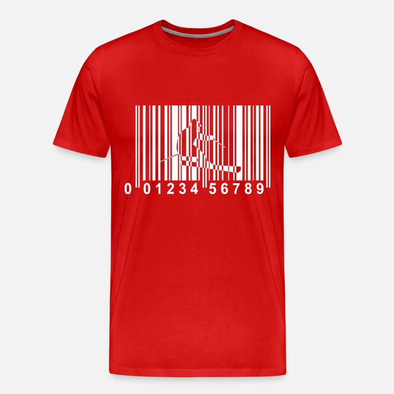 QR Code - Skifahren - (2) - Männer Premium Bio T-Shirt - Rot