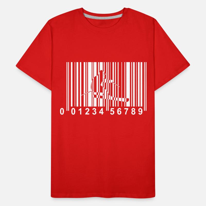 QR Code - Skiing - (2) Men's Premium Organic T-Shirt