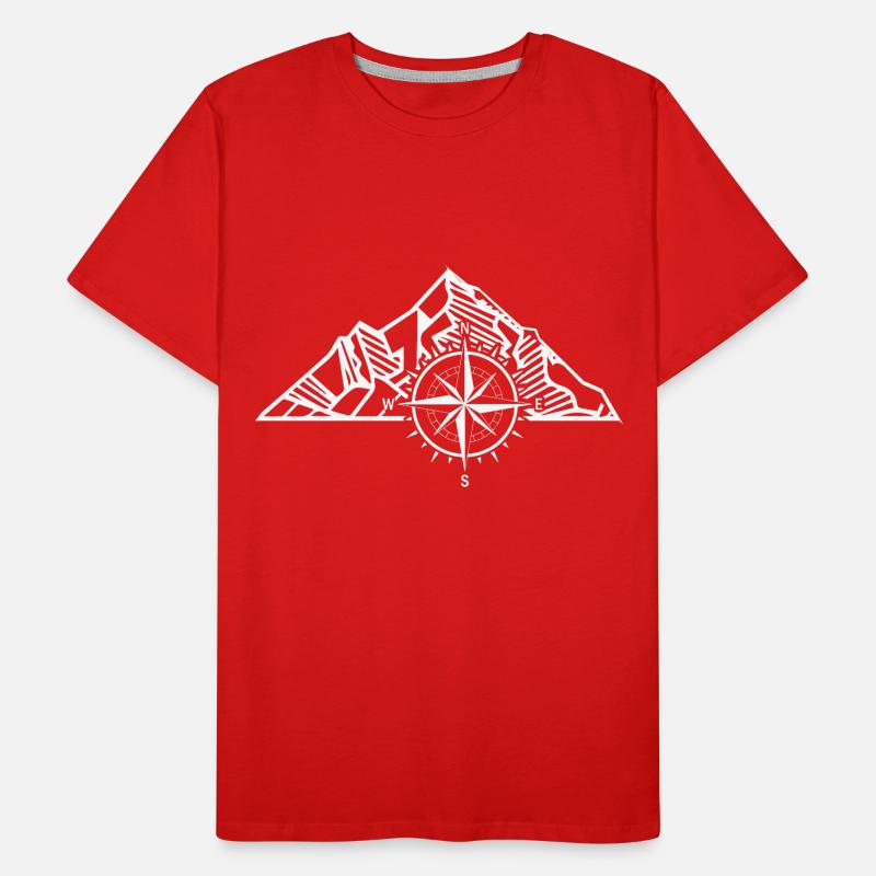 Compass - Mountain - (4) Men's Premium Organic T-Shirt