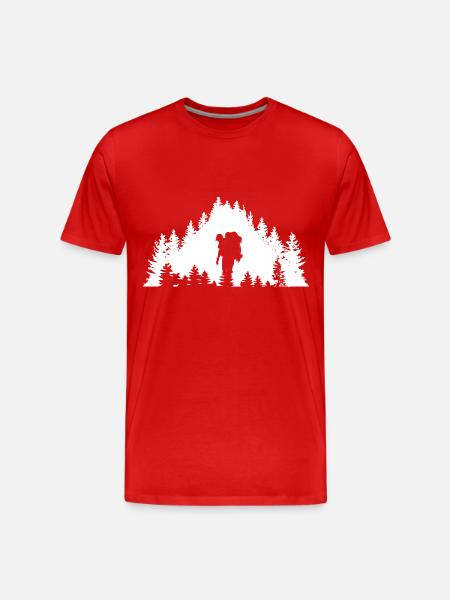 Trees - Hiking - (4) - Men's Premium Organic T-Shirt - red