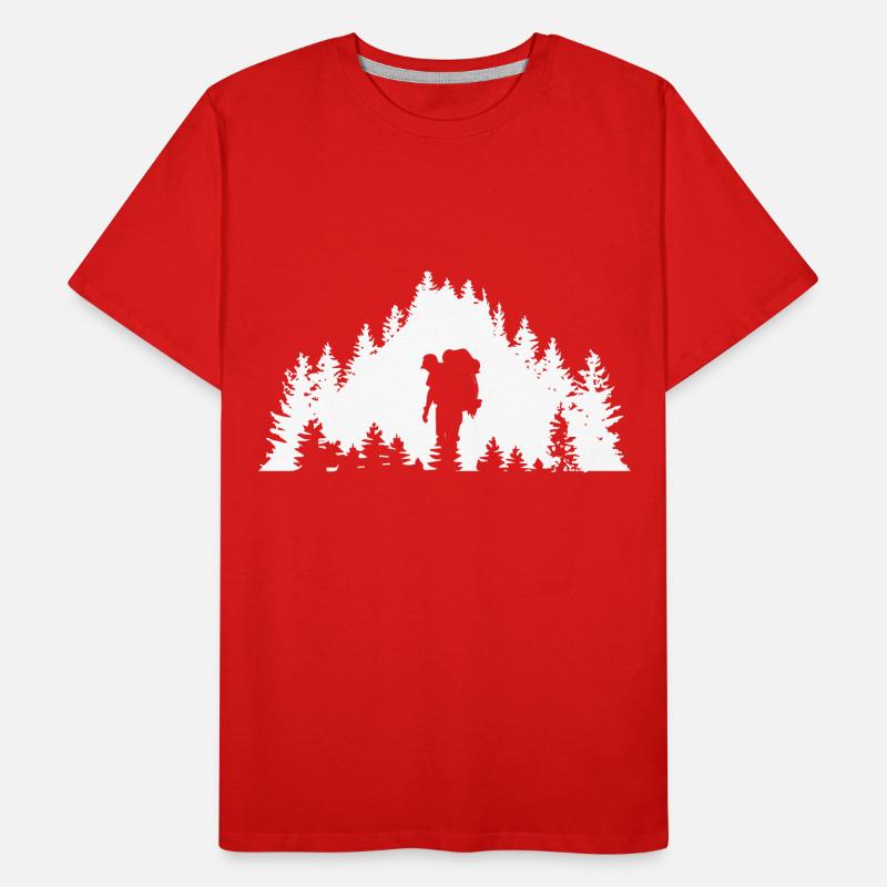 Trees - Hiking - (4) Men's Premium Organic T-Shirt