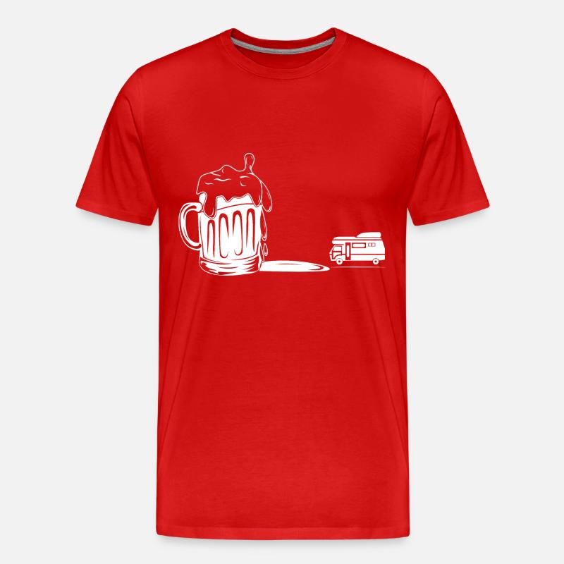Bier - Camping Van - - Männer Premium Bio T-Shirt - Rot