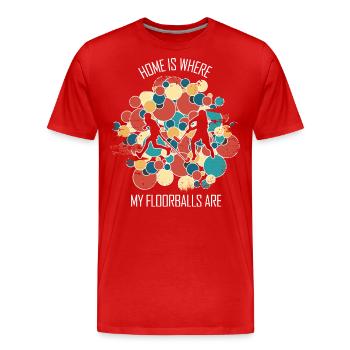 Floorball, Floorball, Hockey sur gazon, Hockey en salle - T-shirt bio Premium Homme - rouge - Devant - Damien (186cm)