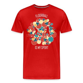 Floorball, Floorball, Hockey sur gazon, Hockey en salle - T-shirt bio Premium Homme - rouge - Devant - Damien (186cm)