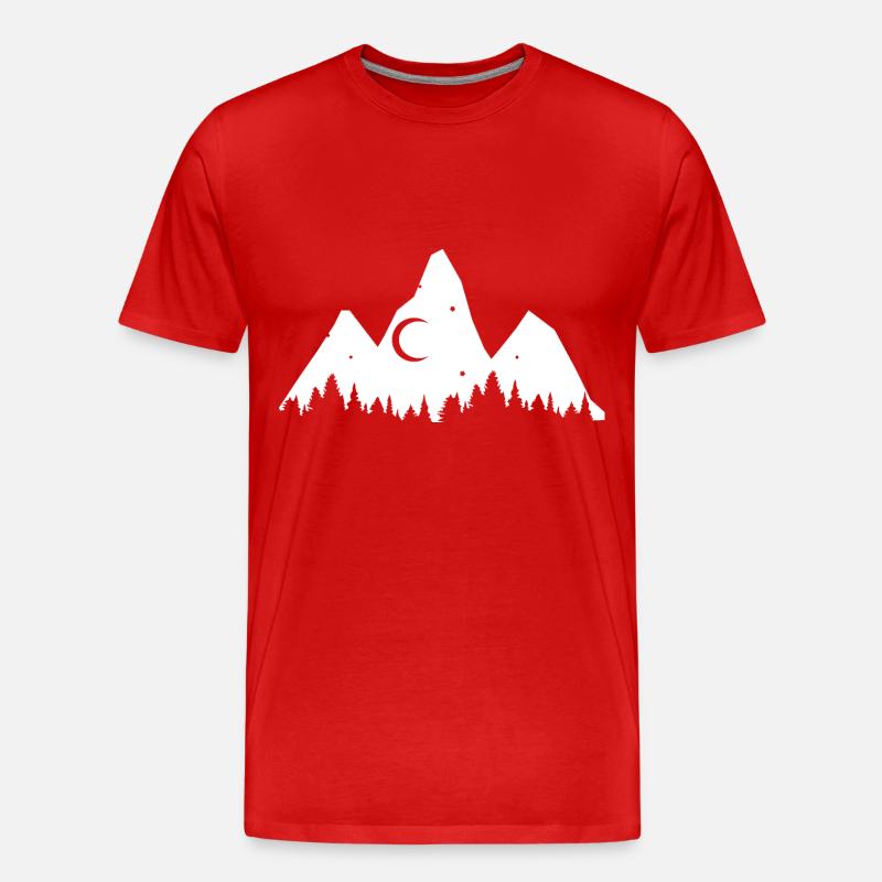 Tree - Mountain - (3) - Men's Premium Organic T-Shirt - red