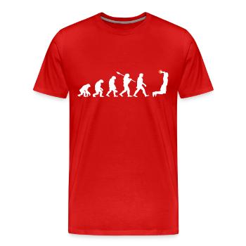 Évolution du basketball - T-shirt bio Premium Homme - rouge - Devant - Damien (186cm)