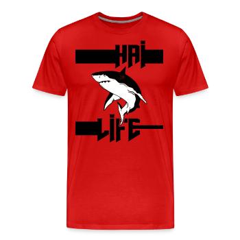 Requin hai-vie biologie marine sous-marine Requin - T-shirt bio Premium Homme - rouge - Devant - Damien (186cm)
