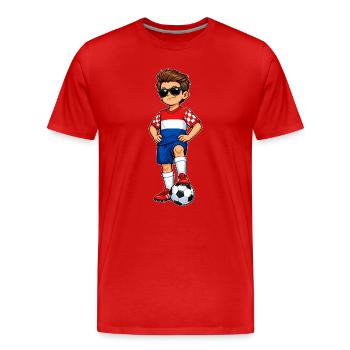Soccer Boy Croatia Fan Drapeau croate - T-shirt bio Premium Homme - rouge - Devant - Damien (186cm)