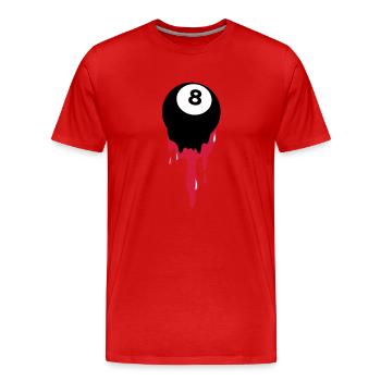 Blutungen aus acht 8-Ball Billard oder Pool - Männer Premium Bio T-Shirt - Rot - Vorne - Damien (186cm)