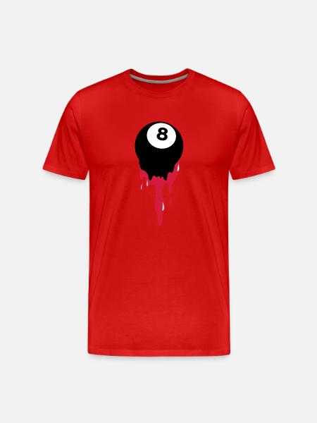 saignements huit 8 balle de billard ou au snooker - T-shirt bio Premium Homme - rouge