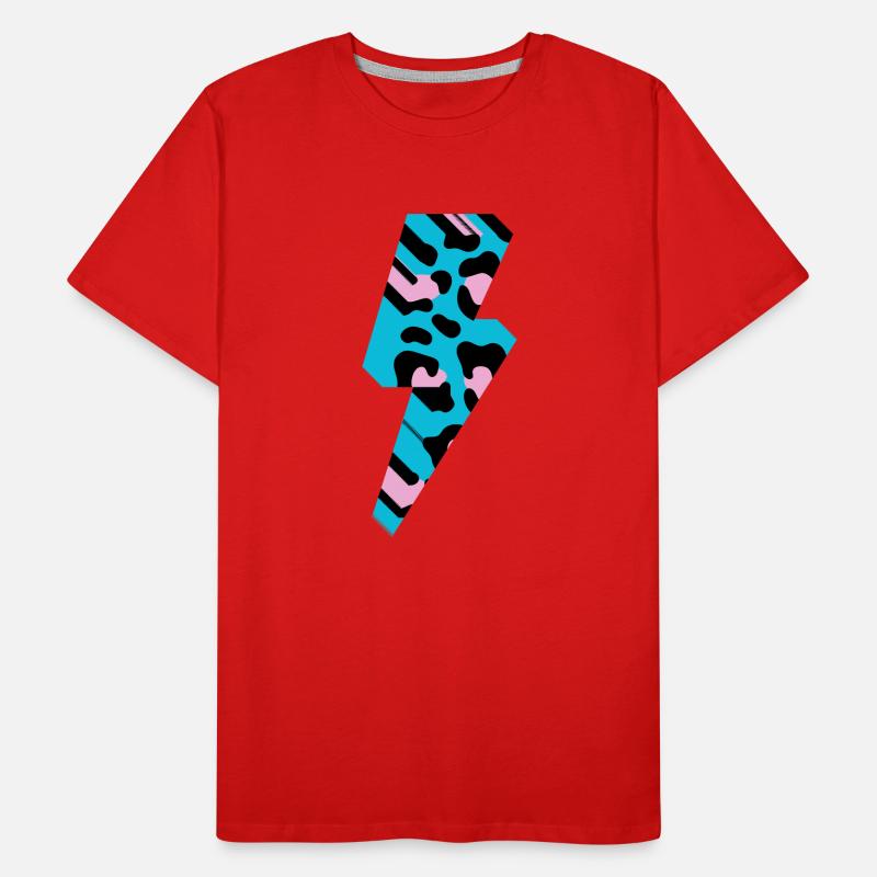 Leopard Lightning 3D Men's Premium Organic T-Shirt