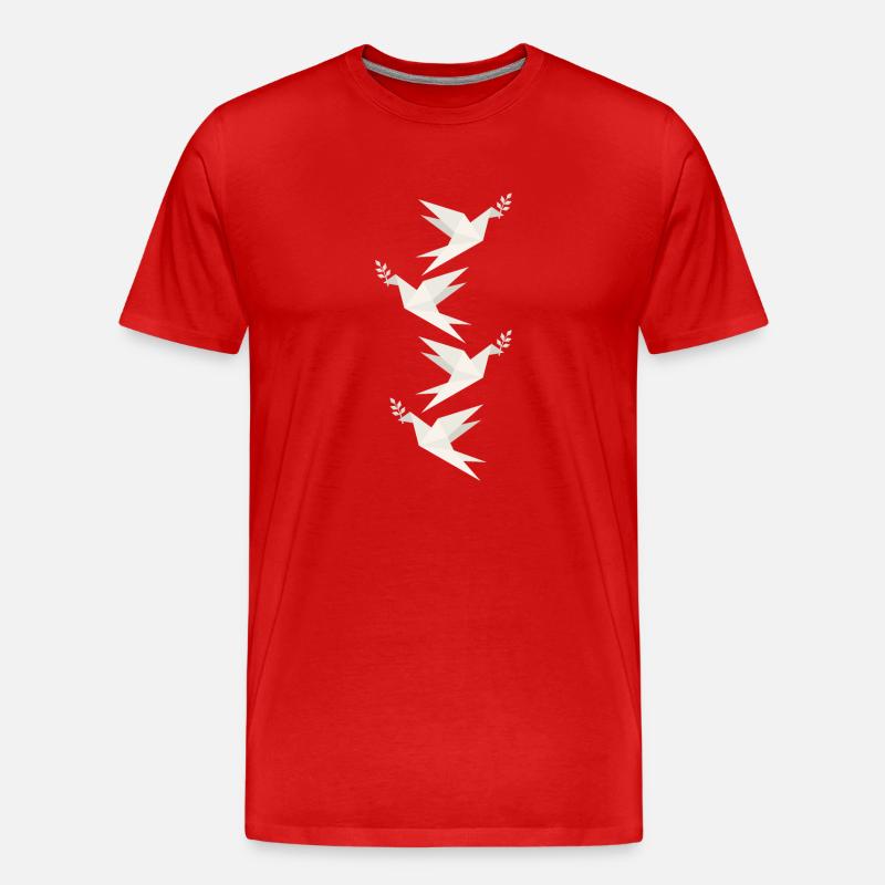 Papiertaube des Friedens - Männer Premium Bio T-Shirt - Rot
