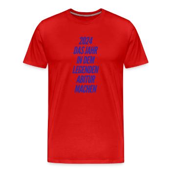 Abi Abitur - Männer Premium Bio T-Shirt - Rot - Vorne - Damien (186cm)