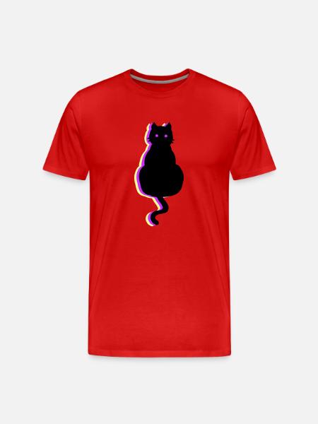 Leuchtkatze pink - Männer Premium Bio T-Shirt - Rot