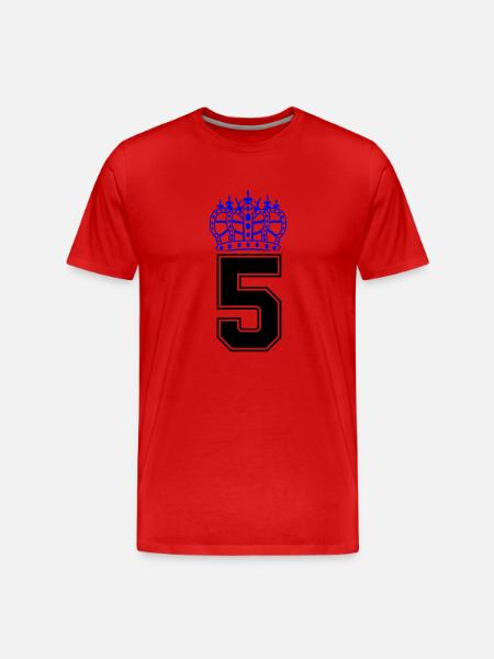 5 krone - Männer Premium Bio T-Shirt - Rot