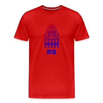 MS moderne Pixel Art - T-shirt bio Premium Homme - rouge - Devant - Damien (186cm)