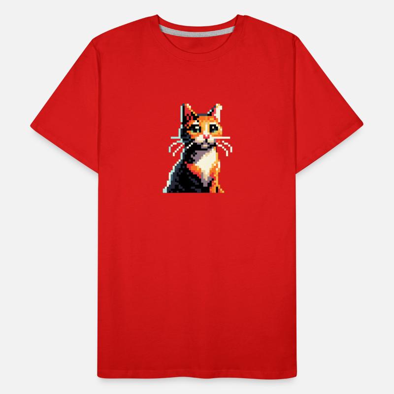 Chat Pixel T-shirt bio Premium Homme
