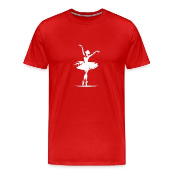 Tänzerin mit Eleganz und klassischer Tanzpose - Männer Premium Bio T-Shirt - Rot - Vorne - Damien (186cm)