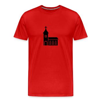 Église - T-shirt bio Premium Homme - rouge - Devant - Damien (186cm)