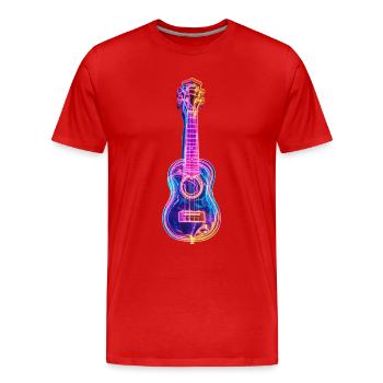 Ukulele - Männer Premium Bio T-Shirt - Rot - Vorne - Damien (186cm)