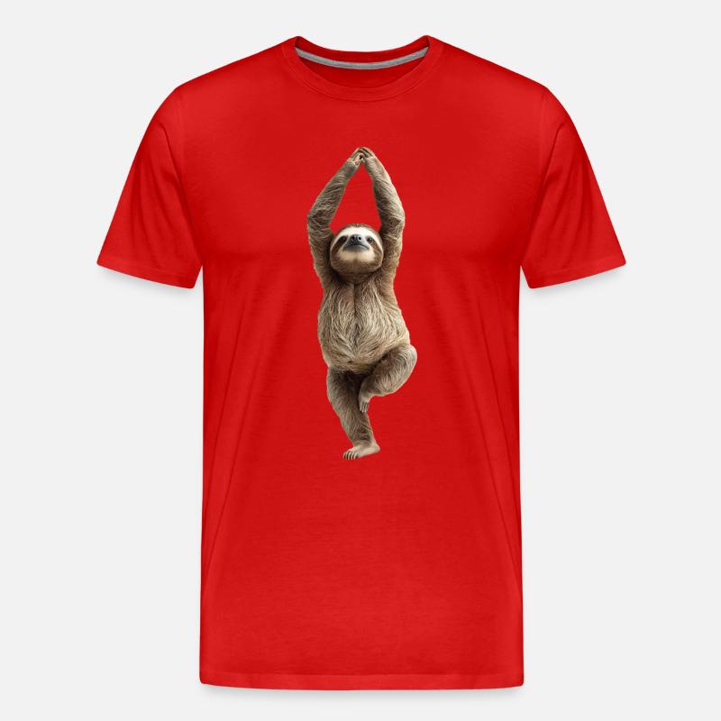 Faultier - Männer Premium Bio T-Shirt - Rot